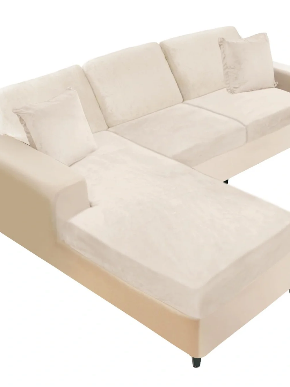 Beige Sectional Removable Cushions covers-